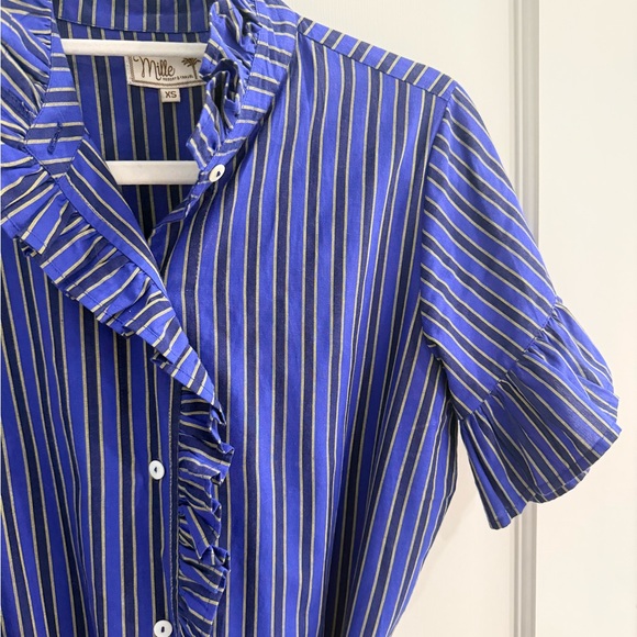 Milly Blue Striped Maxi Dress - Picture 7 of 7